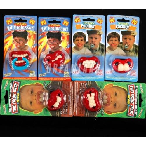 Funny Black Brown Beard Red Mouth Shape Silicone Material For Baby Pacifier Kids Teeth