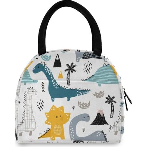 Cute dinosaur Children Girls Kids Portable Insulated Lunch Bag Box Picnic Tote Cooler Insulated Thermal Cooler Bento Lunch Box