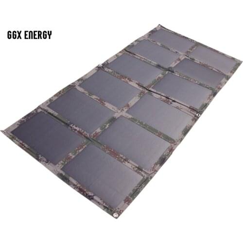 GGX ENERGY DIY Foldable 120W Monocrystalline Solar Panel as Portable Handle Bag for Laptop/12V Battery/Car Battery Charger