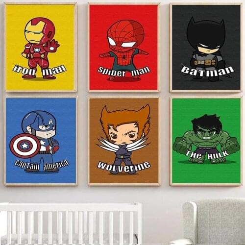 Marvel Cartoon Super Hero One Piece Decorative Wall Canvas Poster And Prints Picture For Kidroom Bedroom Home Decor Frameless