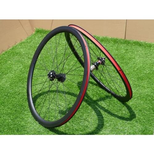 Ultra Light Wheel 50mm Full Carbon Road Cyclocross Bike Clincher Wheelset for Disc Brake Thru Axle Front 110*12mm / Rear 148*12