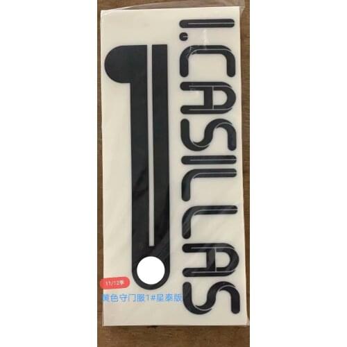 Super A Retro 2011 2012 Real Madrid goalkeeper I.CASILLAS number font print, Hot stamping patches badges