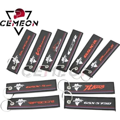 Suzuki Motorcycle Keychain TL1000S Vstrom GSXR750 GSX-R Bandit S GLADIUS GSX-S1000 RF900R Embroidered Keychain Keyring