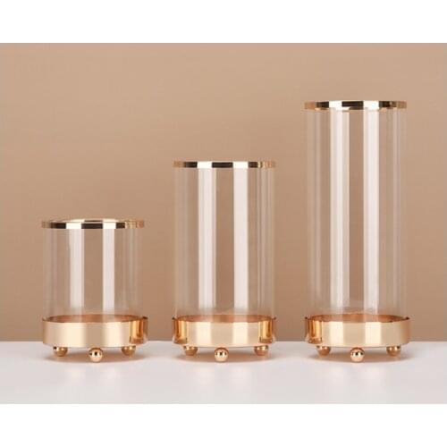 Modern light luxury transparent glass vase Nordic ins wind Phnom Penh large hydroponic flower arrangement retro European style o