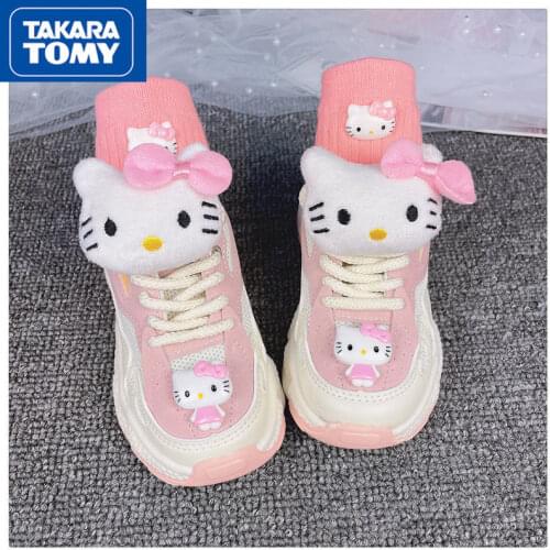 Takara Tomy Hellokitty Spring Fashion New 2021 Cute Non-slip Wear-resistant Childrens Old Shoes Sneakers