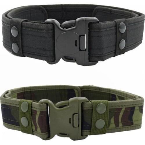Airsoft Tactical Belt Durable Canvas Material Hunting Outdoor Utility Adjustable Fan Hook & Loop Waistband