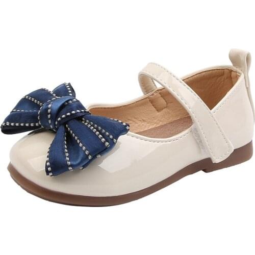 Infant Girls Soft-soled Toddler Shoes Baby Autumn Single Shoes Girls Fashion Sweet Leather Shoes Flats Cute Bow-knot Sweet Chic