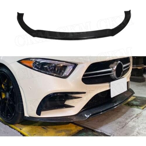 Carbon fiber Front Chin Spoiler FRP Unpainted Bumper Cover for Mercedes Benz CLS Class W257 CLS260 300 350 2019 UP M Style