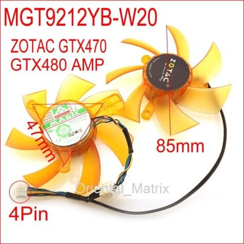 Free Shipping MAGIC MGT9212YB-W20 12V 0.48A 4Pin For ZOTAC GTX470 GTX480 AMP Graphics Card Fan
