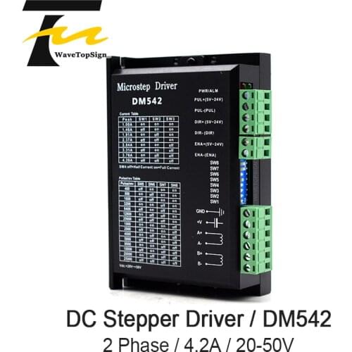 WaveTopSign Stepper Motor Driver DM542 Voltage 20-50VDC Current 1.0-4.2A For 57 86 Series 2-phase Digital Stepper Motor