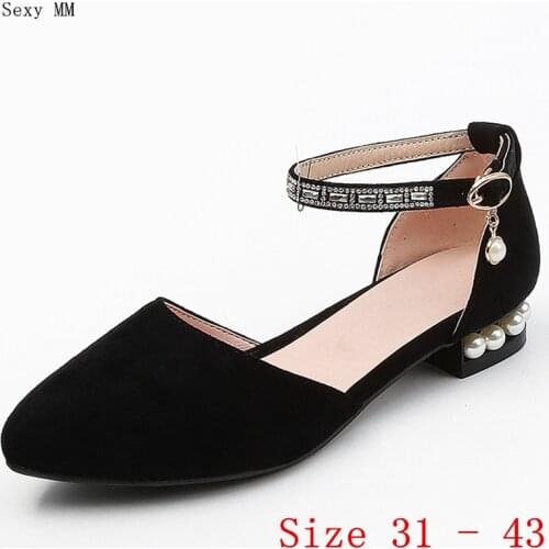 Girl Pumps Women Oxfords Career D'Orsay Shoes Low Heels Woman Low Heel Shoes Small Plus Size 31 32 33 - 40 41 42 43