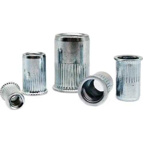 10/20pcs M3 M4 M5 M6 M8 M10 M12 Zinc Plated Carbon Steel Knurled Small Countersunk Head Rivet Nut Bind Insert Rivnut Nutsert