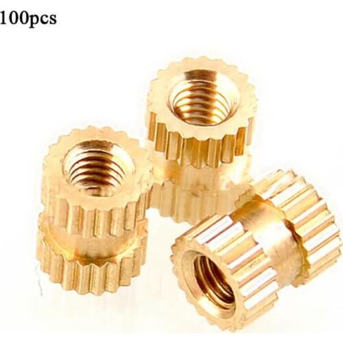 100pcs copper nut knurled insert nut brass knurled nuts embedded nuts injection nut UNC 8-32/ 4-40 /2-56 /10-32/ 6-32