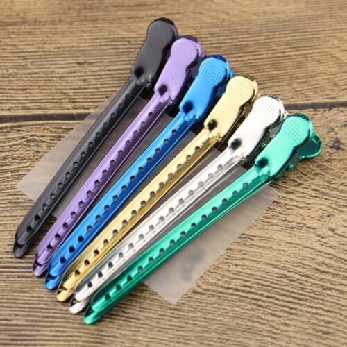 12pcs Metal Hairdressing Hair Pin Salon Sectioning Duck Clips Clamps Hair Grip Hairpins Styling Accessory 5Colors