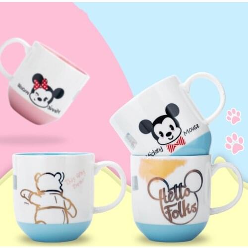 250ml Disney Minnie Mickey Water Cup Milk Coffee Tea Ceramic Mug Home Office Collection Cups Love Couple Festival Gifts Cups