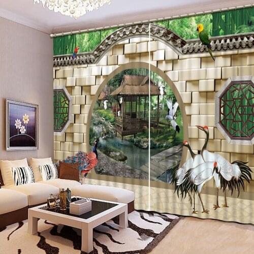 Nobel 3D Blackout Curtains Beautiful Lifelike Refined HD Elegant Window Curtains Artistic life Bedroom Living Room Drapes CL-120