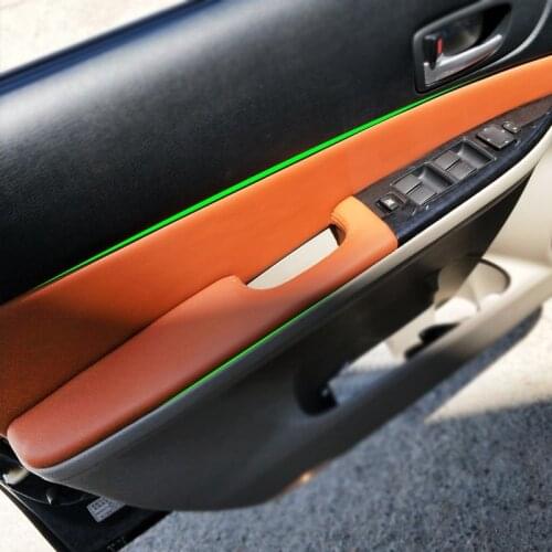 4PCS Car Styling Interior Microfiber Leather Door Panel Cover Sticker Trim For Mazda 6 2006 2007 2008