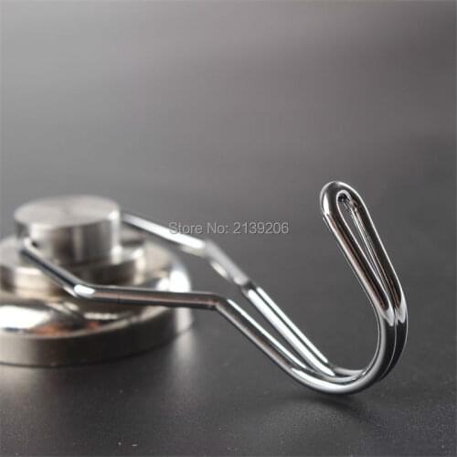 50PCS D32mm flexible rotatable strong neodymium magnetic hook with vertical pull force 16KG