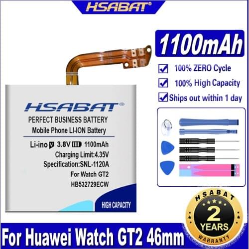 HSABAT HB532729ECW 800mAh Battery for Huawei Watch GT2 GT 2 46mm Batteries