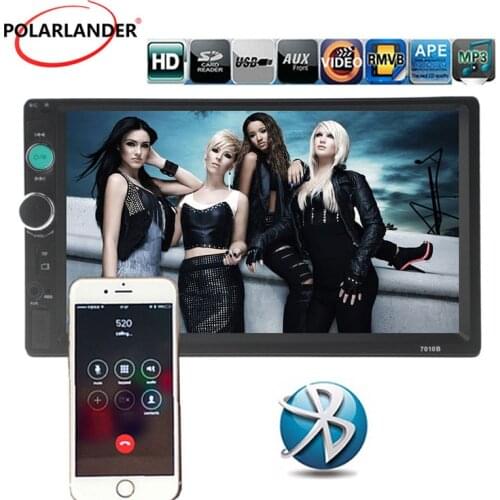 Car radio USB/TF/AUX 7 background lights Bluetooth Touch Screen hand-free Remote control 2 Din FM MP5 Player Stereo