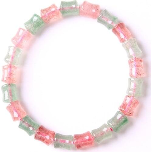 Drop ship Natural Green Strawberry Crystal Bracelet Beaded Bracelet Red Strawberry Stone Crystal Bracelet