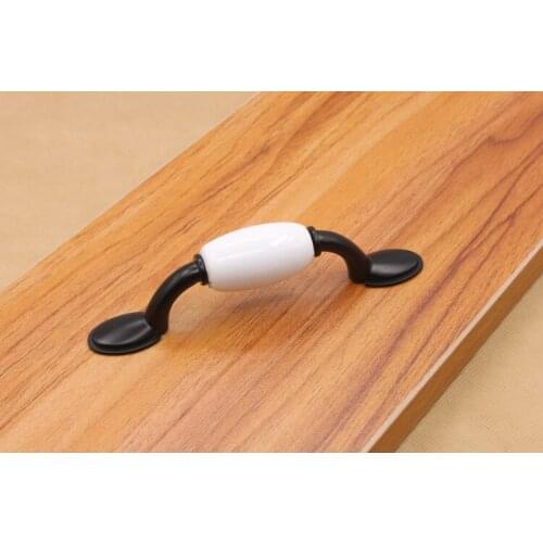 Black and white ceramic handle wardrobe drawer cabinet European-style garden furniture small handle