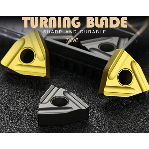 GULING 10PCS CNC turning blade WNMG080408R-S external hard alloy double-sided slotting peach shaped hard steel grains machining