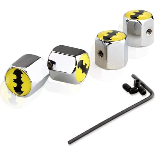 4PCS/Set Valve Caps Super Heroes Tire Valve Caps Anti-lost Fit Universal Car Model Stick Car Styling Motorcycle Auto Accessories