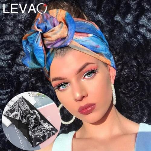 Levao Flower Printing Bandana Headband knotted Fashion Scarf Hairbands Hair Accessories for Women 2020 New Headwear