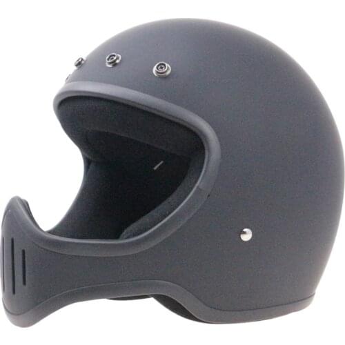 Retro style full face motorcycle helmet 5 pin buckle DD ring buckle DOT ECE approved motorbike helmet