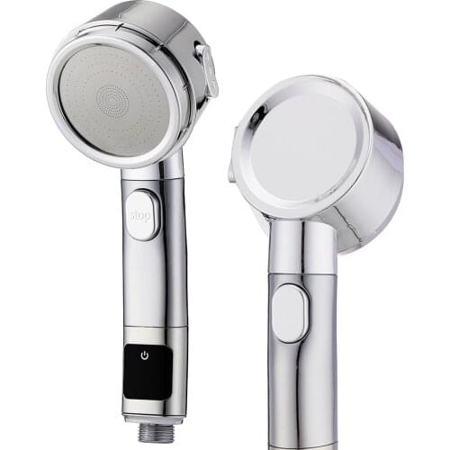 Pressurized Temperature Digital Display Shower Head High Pressure Bathroom Rain Bath Shower Filter For Water Showerhead SPA 20mm
