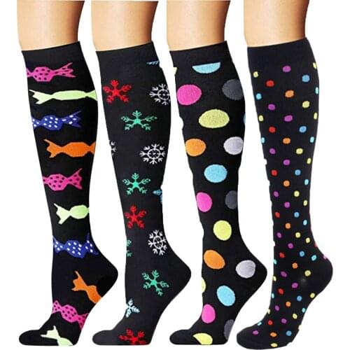 21 Styles High Quality Colorful Compression Socks Men Women Original novel Weird Trend Sports Nursing Compression Socks Gifts
