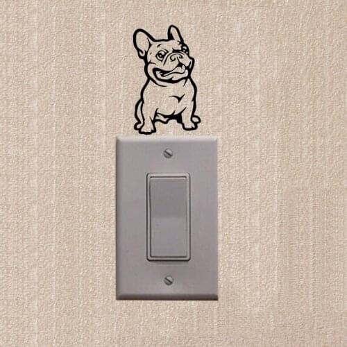 Bulldog Dog Bulldog Switch Sticker Fun Superhero Dog Reflective Wall Stickers 2SS0586