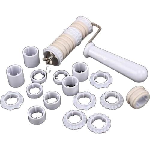 Fondant Strip Ribbon Cutter Sugarcraft Cake Decorating Tools Plastic Cake Rolling Pin Embosser Roller Set Baking Tools D802