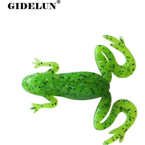 GIDELUN 2pcs/lot 6cm/13.8g Frog Lure Soft Bait Artificial Fishing Tackle Silicone Bait Black Fish Lure Bass Lure