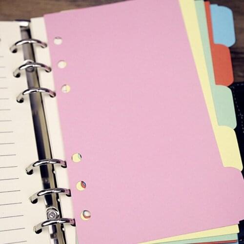 5PCS Candy Color Multicolor Sweet SeparatorSeparate Paper Fashion But Good Matchfor 6Holes n24 n72 n26 Diary Notebook