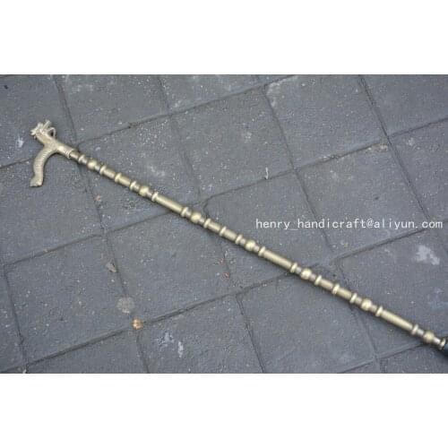 Rare Old Chinese old coppercane\walking stick,Dragon,exquisite designs,Hand-carved,Ancient,#039,free shipping