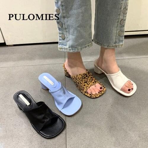 Summer Women Fashion Slippers Sandals Female New Outdoor Middle Heel Shoes Casual Cool Slides Girls Slipper Flip Flops Mules