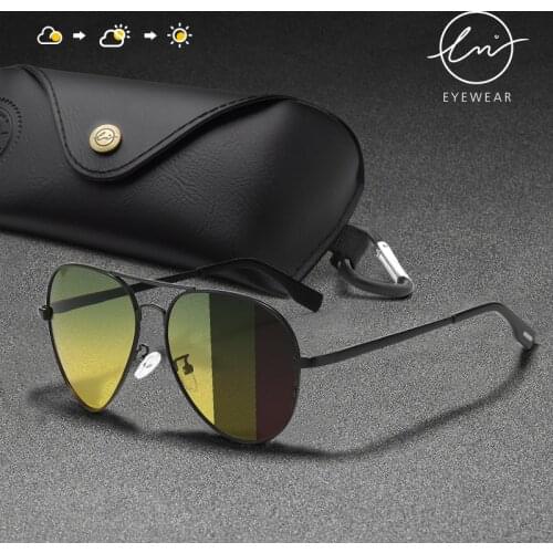 LM 2021 Photochromic Sunglasses Polarized Mens Chameleon Glasses Male Sun Glasses Day Night Vision Driving Eyewear Women UV400