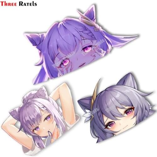 Three Ratels A930 Keqing Genshin Impact For Fuel Tank Cap Decor Stickers Car Decal Vinyl Material Waterproof Function