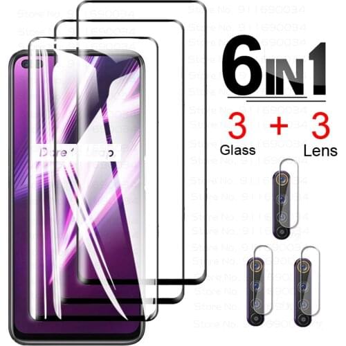 Glass on Realme 6 Pro Tempered Glass for Oppo Realme 5 6 7 Pro 5i 6i 7i Phone Screen Protector on Realme 6Pro Camera Lens Film