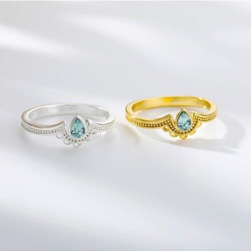 Zircon Crystal Crown Rings For Women Luxury Rhinestone Wedding Rings Vintage Jewelry Anillos Bague Femme