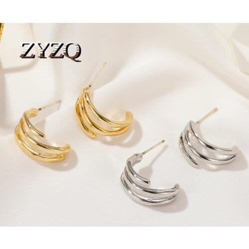 ZYZQ Minimalist Ear Cuff Clip on Earrings for Weomen New Fashion Small C Shaped Gold Color Earcuffs Jewelry Accessories
