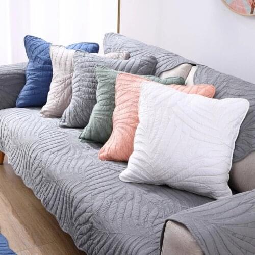 1/2/3-Seater Modern Solid Color Living Room Sofa Covers With Embroidery Elastic Couch Cover Pillow Covers 2021 New ​Home Decor
