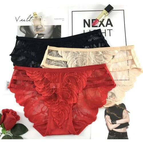 1pcs pure cotton transparent ladies Panties sexy seamless low-waist triangle ladies Panties temptation underwear