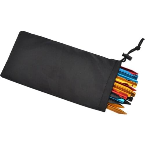 1 PC Hiking Gadget Pouch Durable Portable Tent Stake Pegs Bag Outdoor Camping Enhanced Drawstring Closure Storage Bag