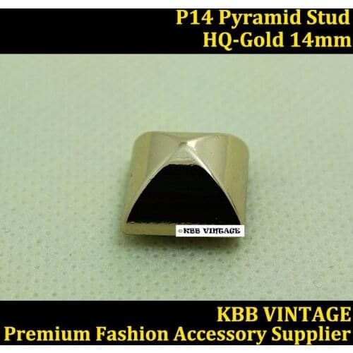 10PC Pyramid Studs Rivet Spike Punk Bag Belt Leathercraft Clothes P14 5/8" High-quality Gold