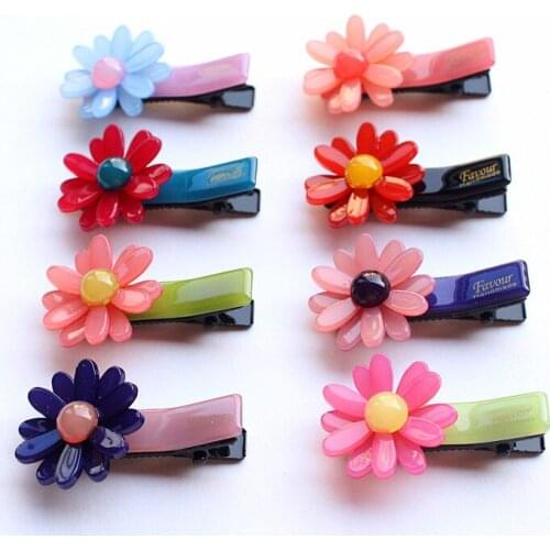 100pcs/lot Top Quality Sunflowe Shape Hair Clips Summer Style Floral Hairpin Princess Kids Cute Fairy Hairpins Lovely Headwear