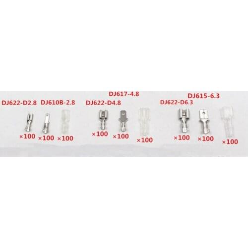 100pcs Male Female Spade Connector 2.8 /4.8 /6.3 Crimp Terminal Insulating Sleeves For Terminals