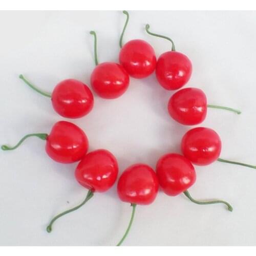 1000pcs Artificial Fruits Simulation Cherry Cherries Fake Fruit and Vegetables Home Decoration Shoot Props